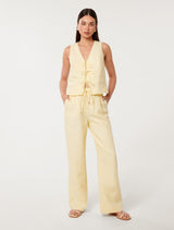 Erin Linen Drawstring Straight Leg Pants Forever New