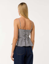 Tayah Tie Back Peplum Top Forever New