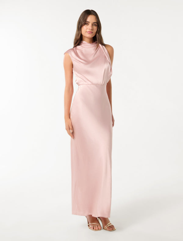 Sienna High Neck Satin Maxi Dress Forever New