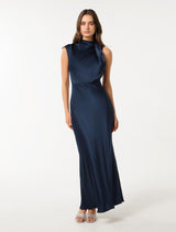 Sienna High Neck Satin Maxi Dress Forever New