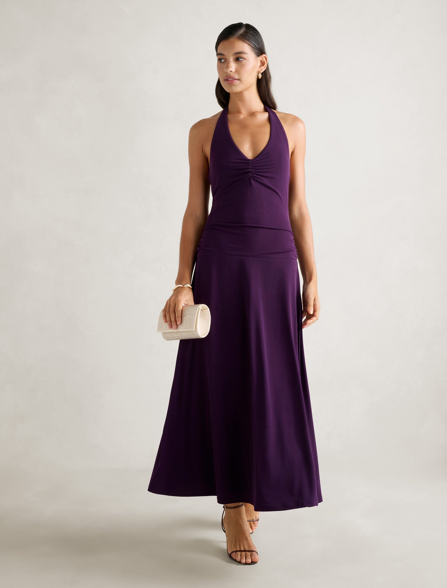 Summer Halter Low Back Dress Royal Amethyst Forever New