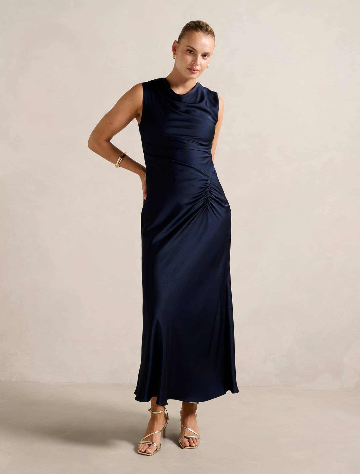 Ava Draped Satin Maxi Dress Forever New