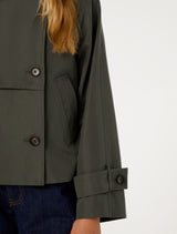 Ebony Cropped Trench Coat Forever New