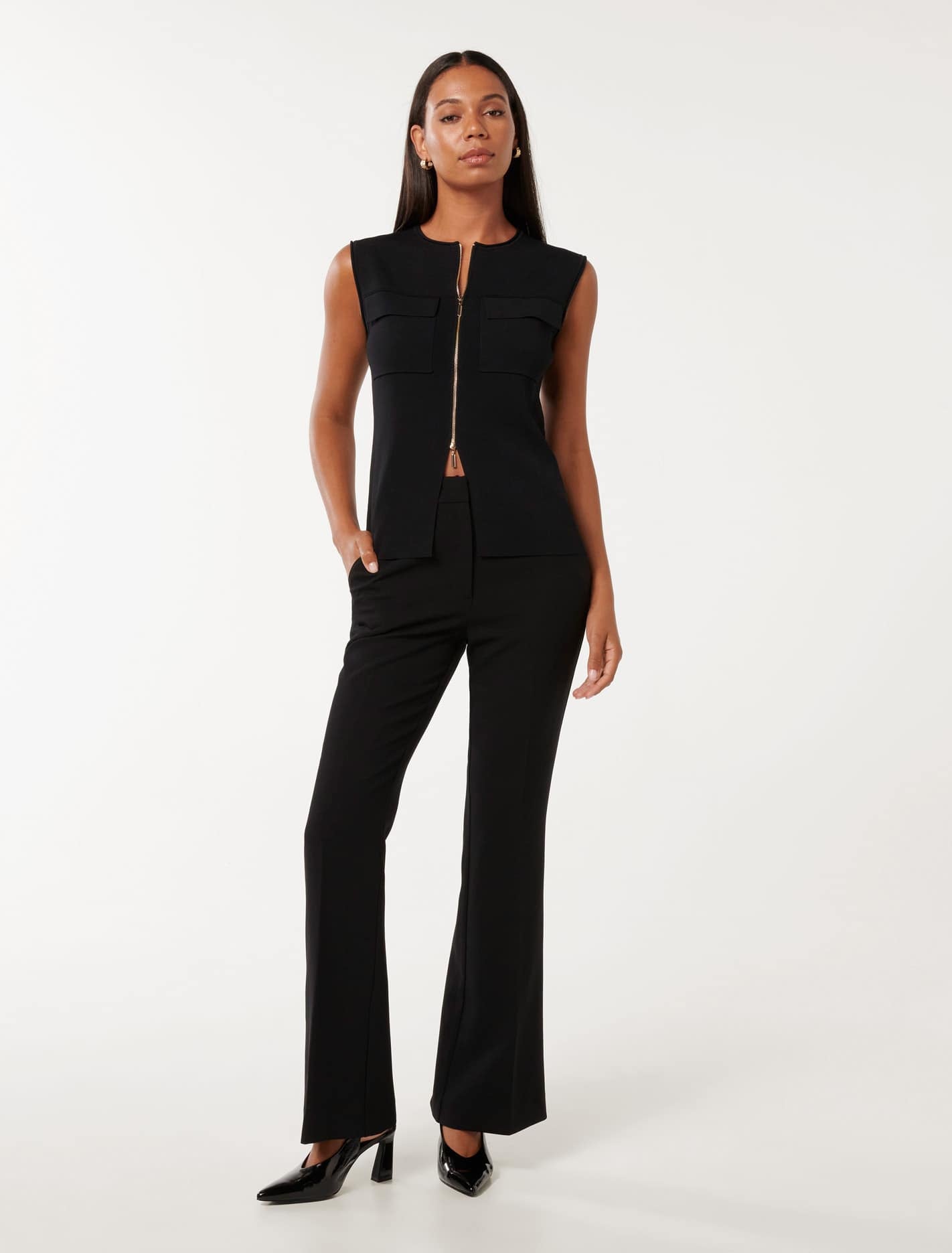 Clara Bootleg Pants Black | Forever New