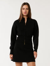 Tia Zip Co ord Cardigan Black Forever New