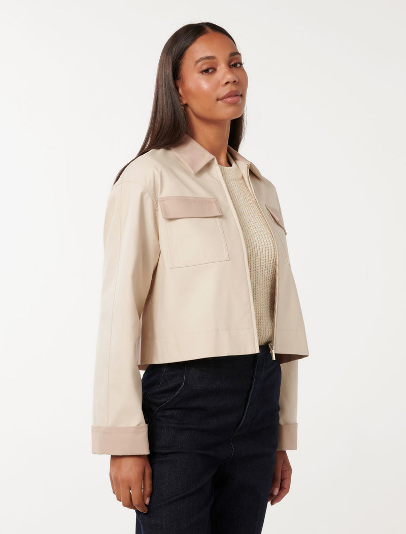 Tia Contrast Top Collar Jacket Forever New