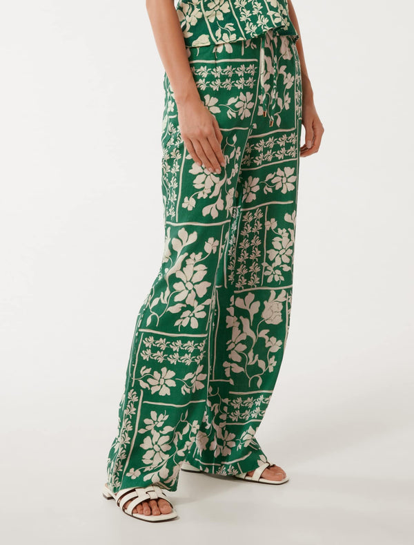 Fallon Printed Wide-Leg Pants Forever New