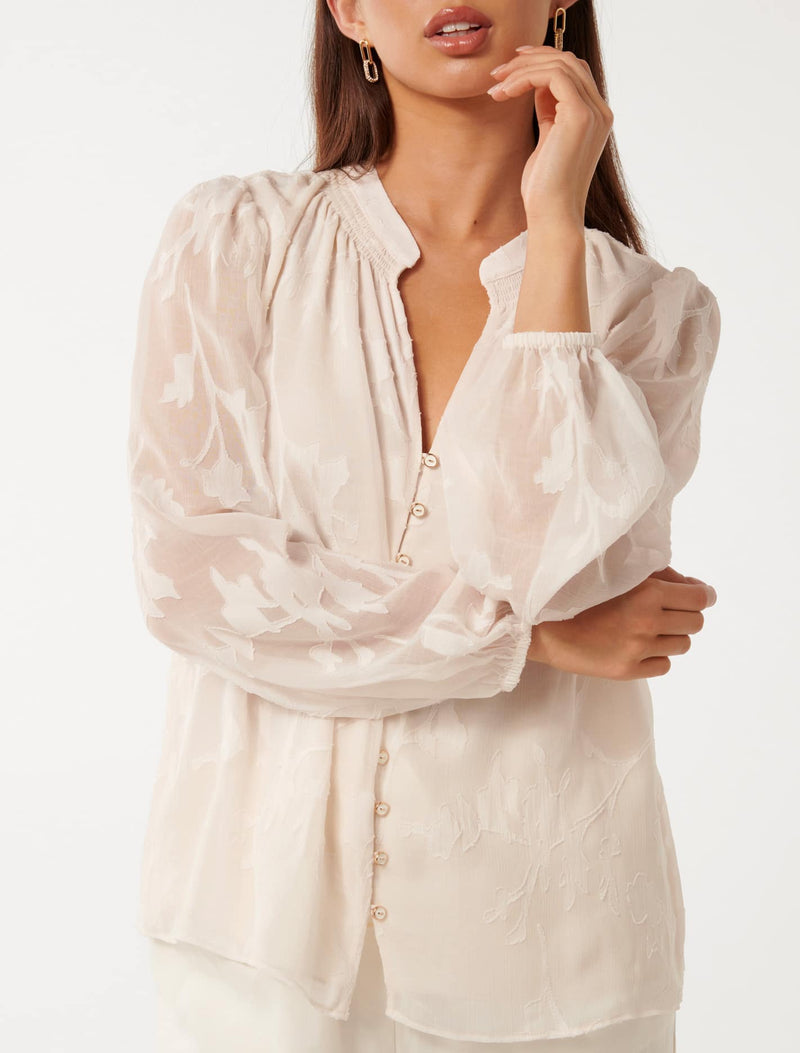 Tulip Textured Sheer Blouse Forever New