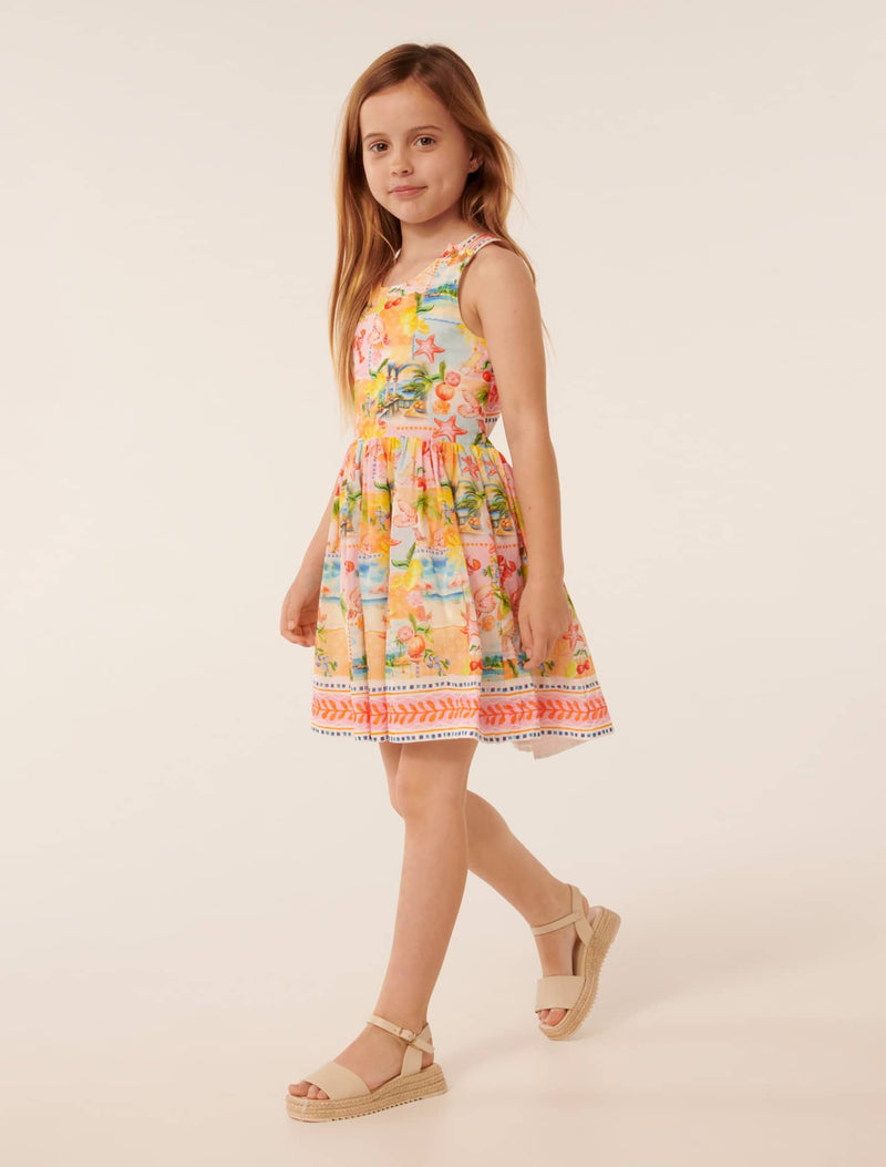 Piper Cross Back Girls Dress Forever New