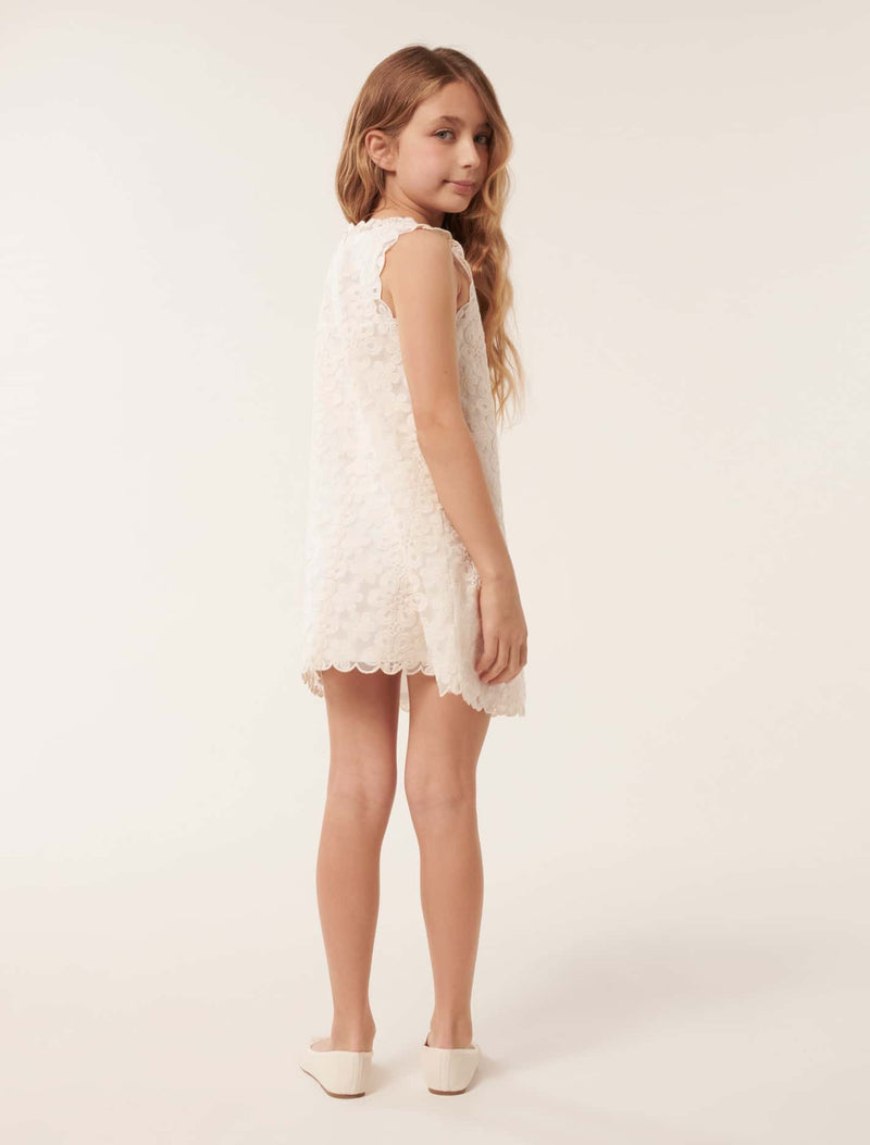 Talia Lace Scallop Teen Shift Dress Forever New