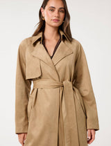 Cass Vegan Suede Trench Coat Forever New