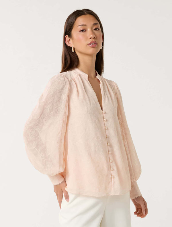 Esme Embroidered Blouse Forever New