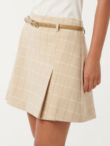 Heidi Check Belted Mini Skirt Forever New