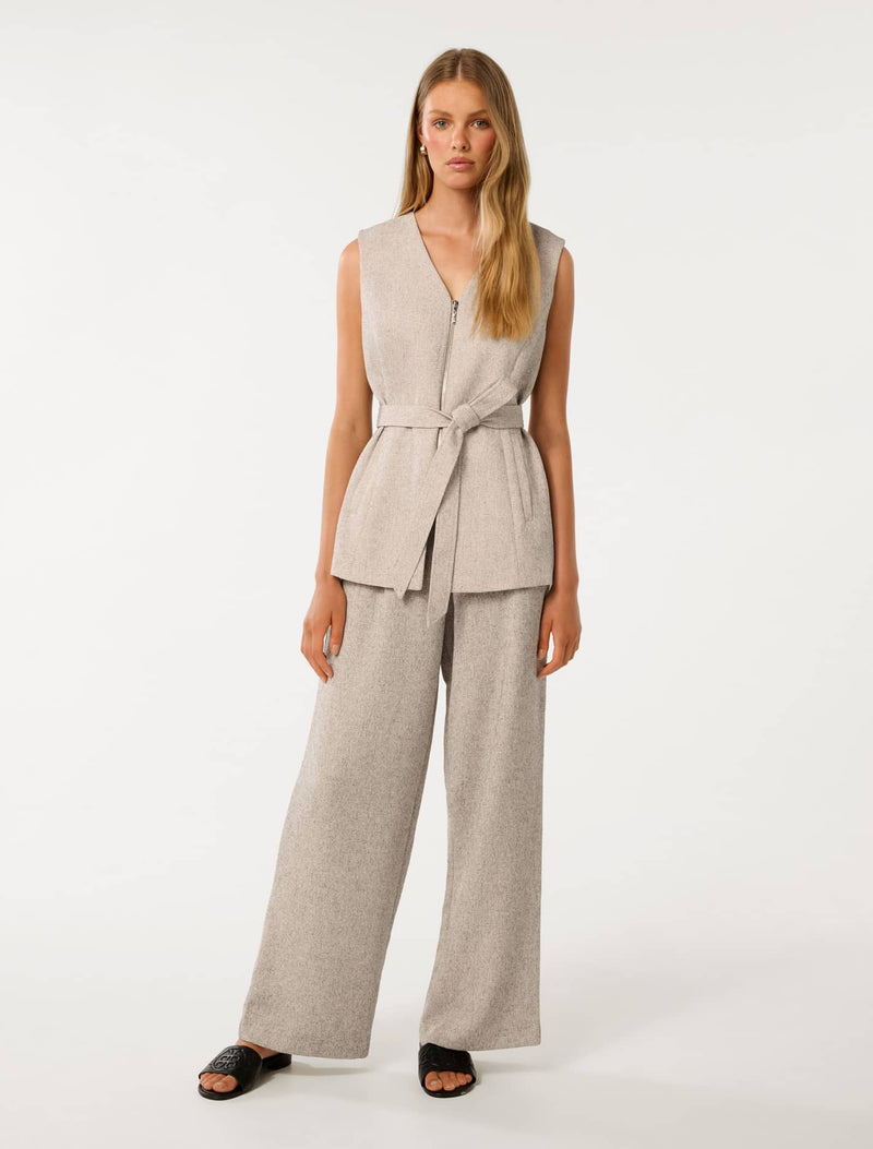 Jackie Textured Wide Leg Pants Forever New