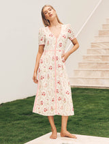 Sabrina Printed Linen Midi Dress Forever New