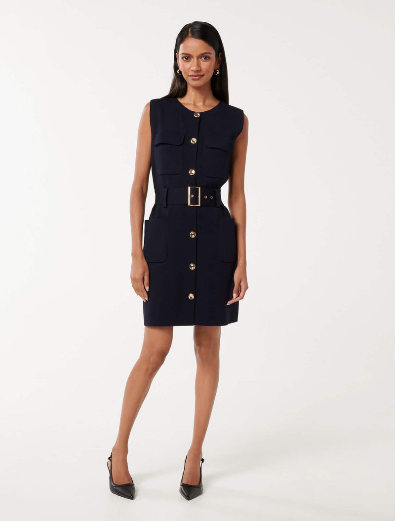 Parker Petite Luxe Utility Mini Dress Forever New