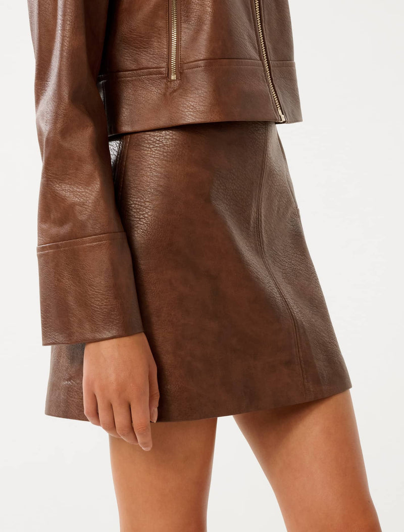 Wren Vegan Leather Mini Skirt Forever New