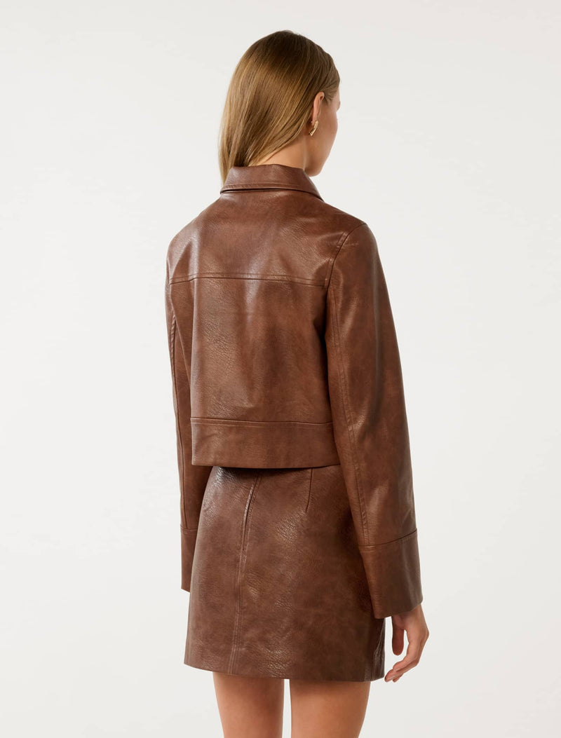 Wren Vegan Leather Jacket Forever New