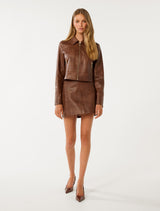 Wren Vegan Leather Jacket Forever New