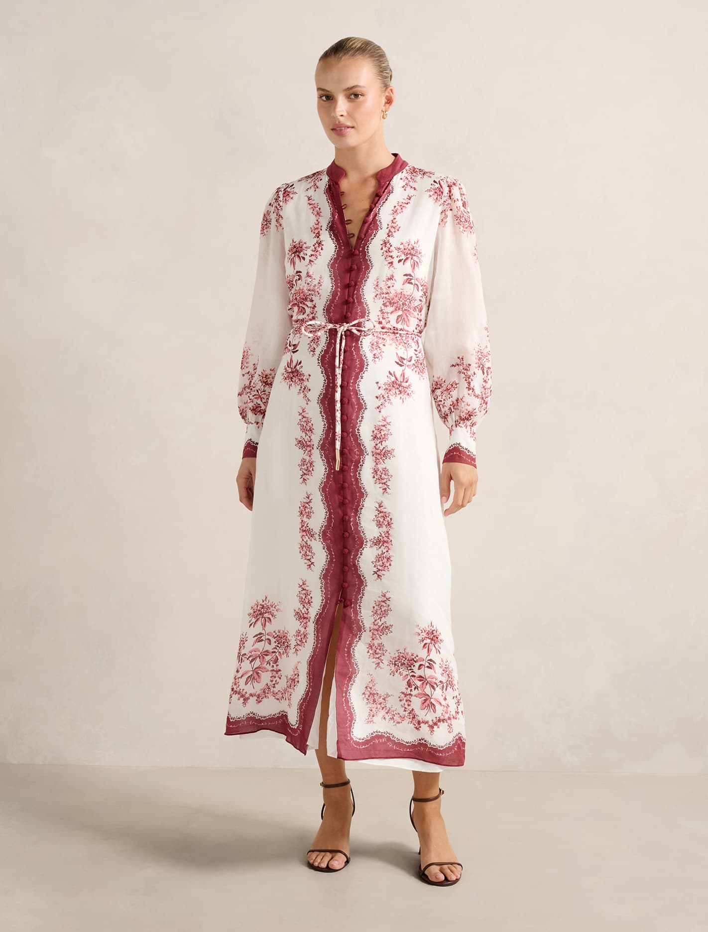 Morgan Printed Midi Dress Red Dorset Floral Forever New