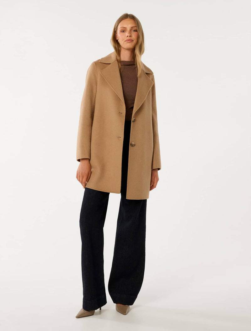 Madi Felled Mid Length Coat Forever New