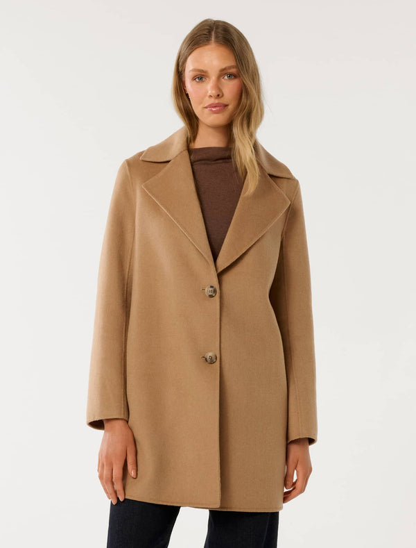 Madi Felled Mid Length Coat Forever New