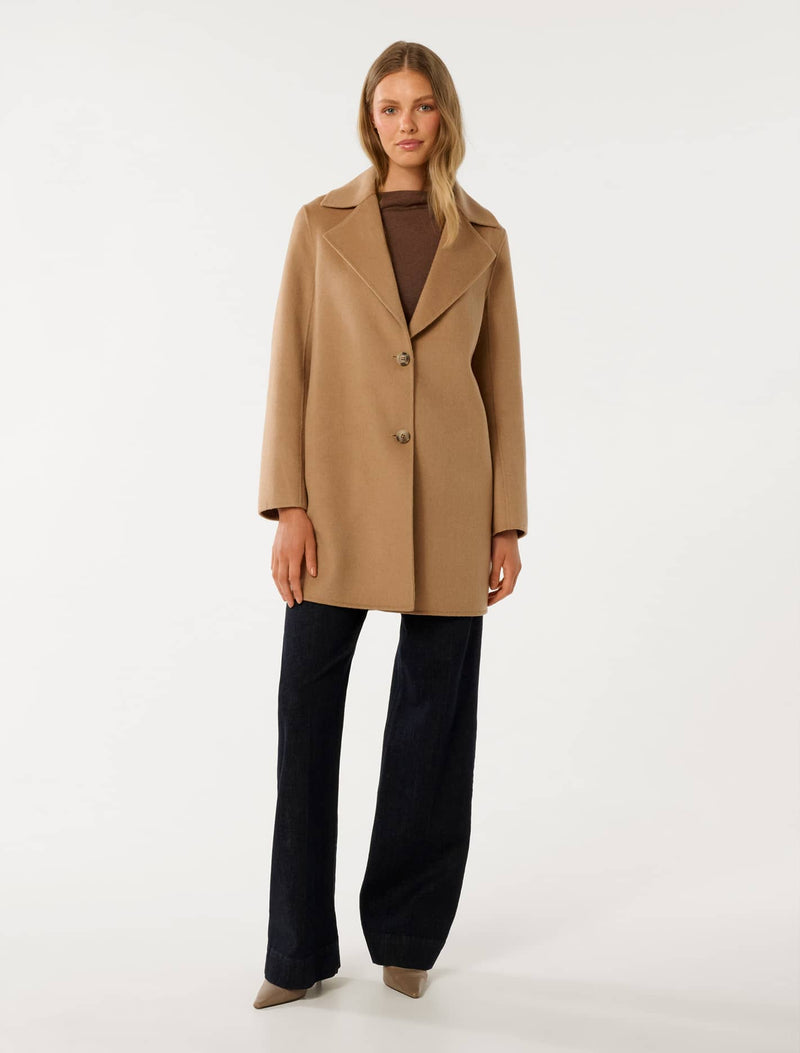 Madi Felled Mid Length Coat Forever New