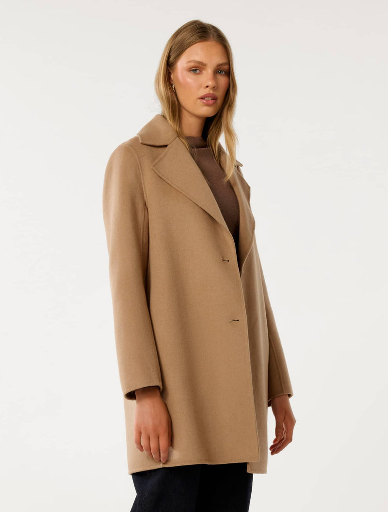 Madi Felled Mid Length Coat Forever New