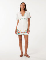 Veanne Embroidered Mini Dress Forever New