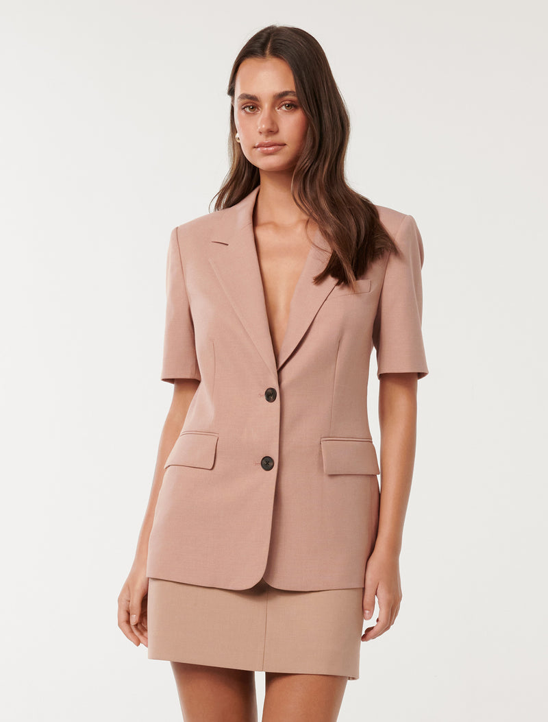 Iris Tailored Mini Skirt Soft Pink Suit Forever New