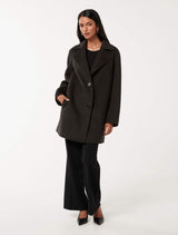 Madi Petite Felled Mid Length Coat Forever New