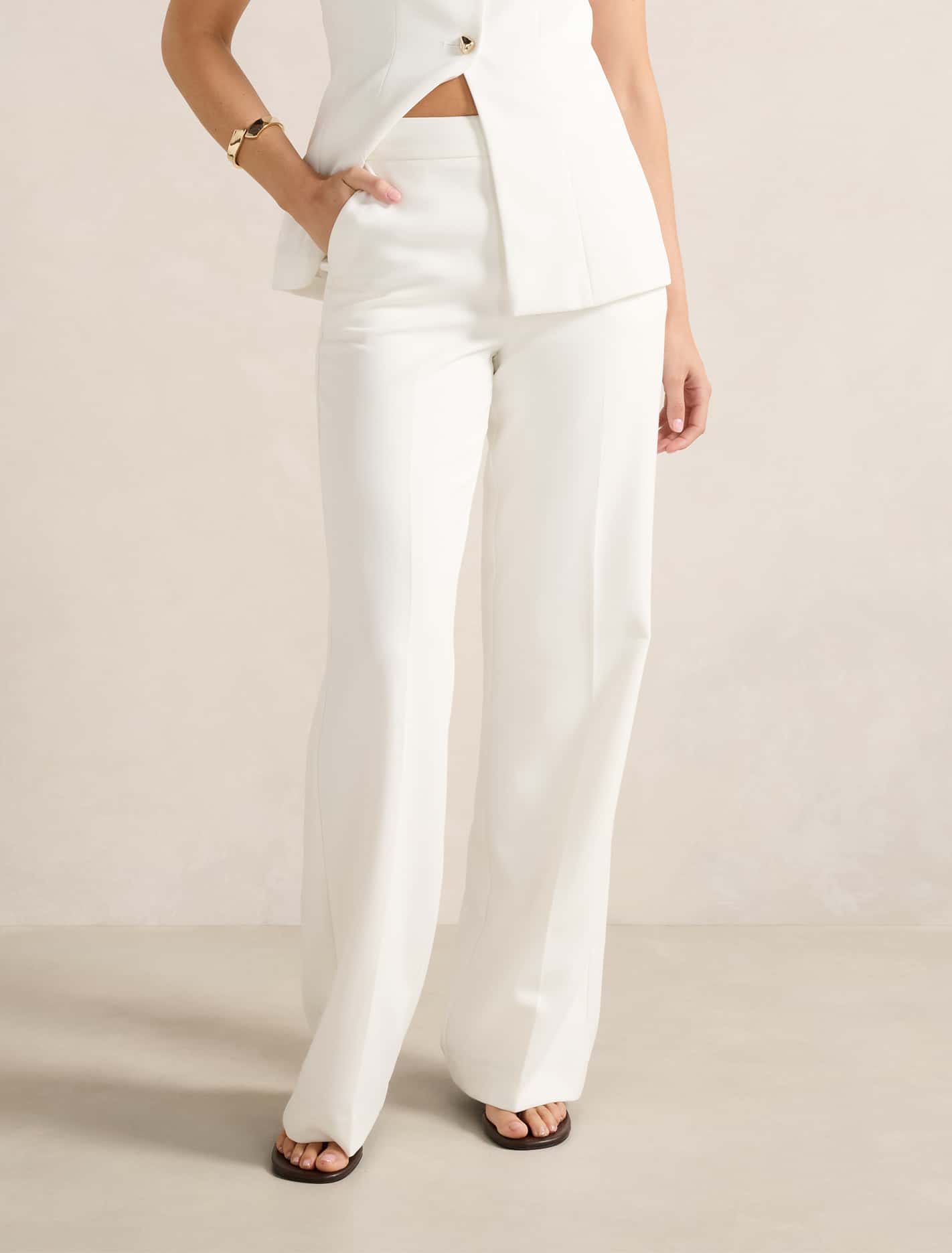 Marissa Wide Leg Pants Porcelain Forever New