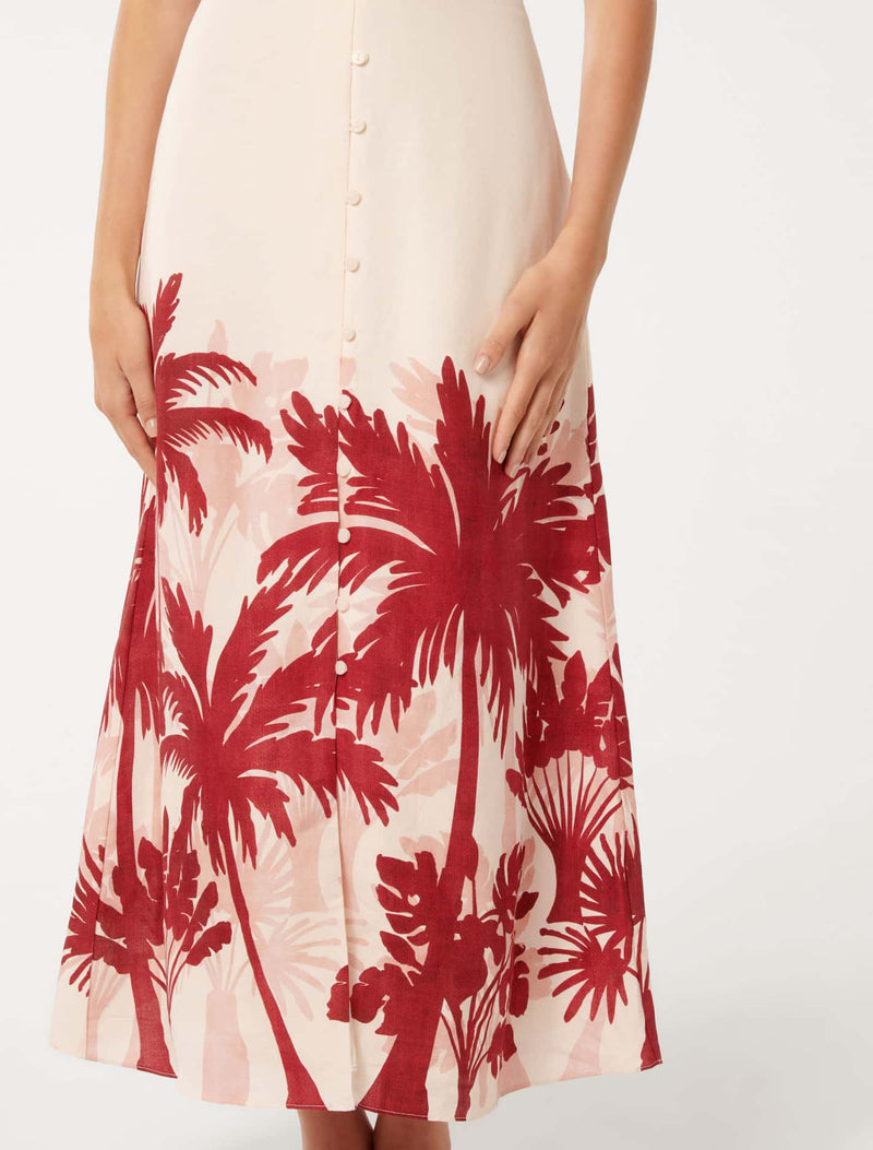 Jaz Printed Linen Midi Dress Forever New