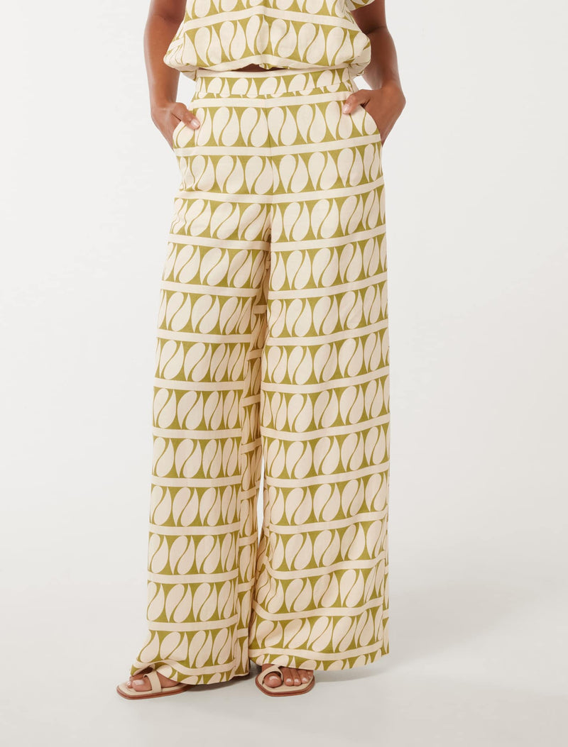 Halle Linen Wide Leg Pants Remy Tile Co-ord Forever New