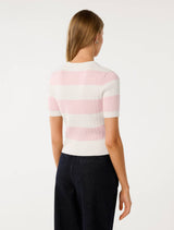 Annika Striped Cable Knit Top Forever New