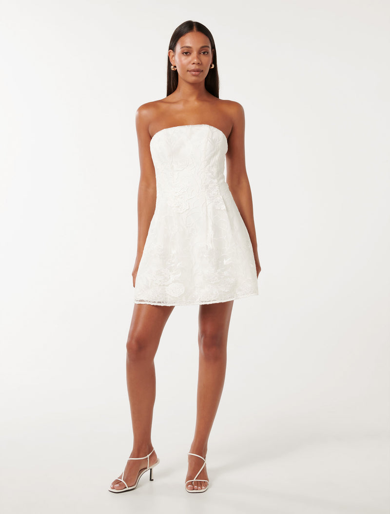 Alaia Lace Strapless Mini Dress Forever New