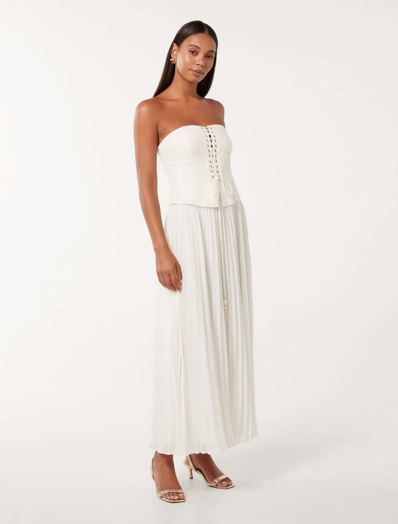 Sonnie Strapless Pleated Maxi Dress Forever New