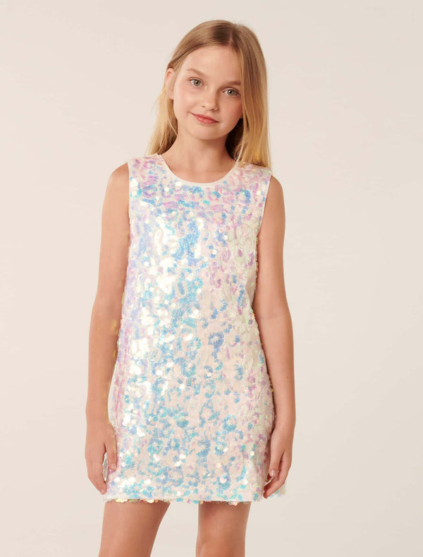 Katerina Teen Sequin Dress Iridescent Sequins Forever New