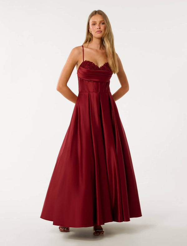 Bridie Strappy Dress Wine Forever New