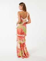 Isla Ruffle Asym Maxi Dress Forever New