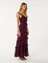 Isla Ruffle Asym Maxi Dress Forever New