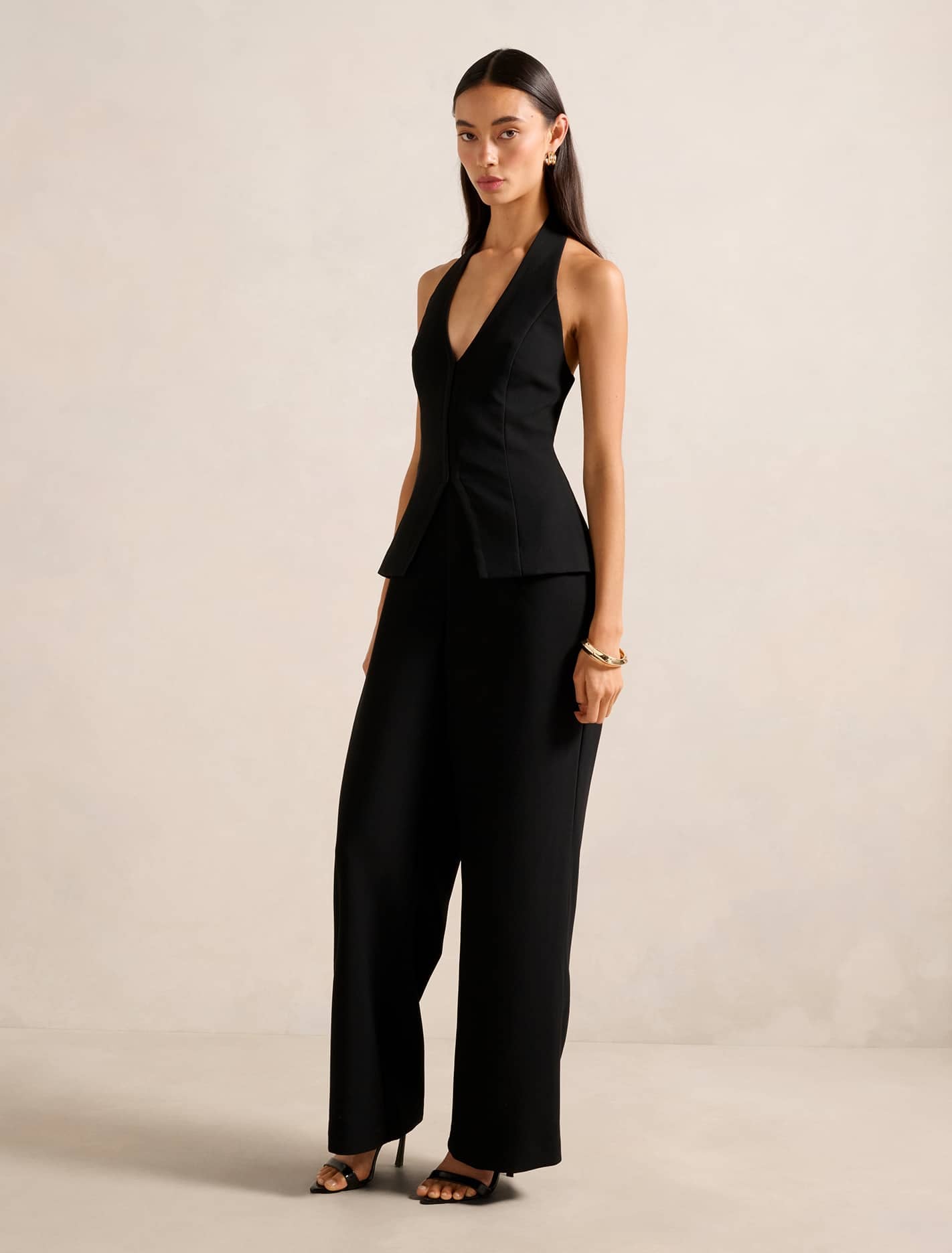 Riva Hook And Eye Halter Jumpsuit Forever New