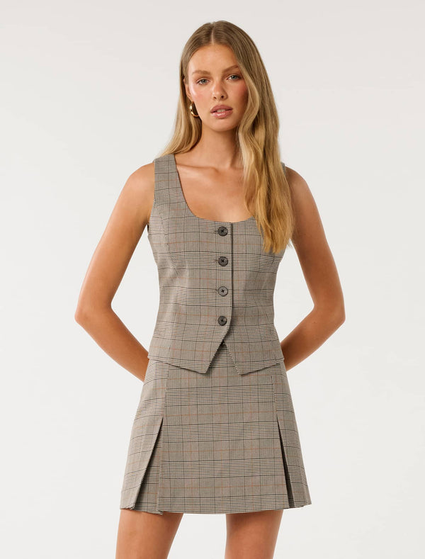 Abbie Waistcoat Heritage Check Suit Forever New