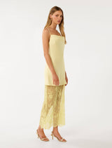 Hazel Lace Satin Slip Dress Forever New