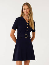 Lilah Utility Mini Dress Navy Forever New