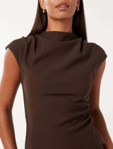 Leenah Grown On Neck Crepe Top Forever New