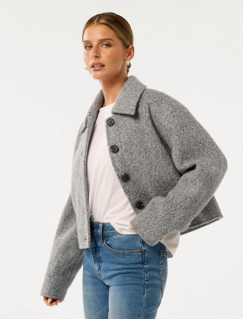 Millie Petite Crop Marle Jacket Forever New