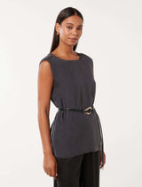 Poppy Belted Cupro Top Forever New