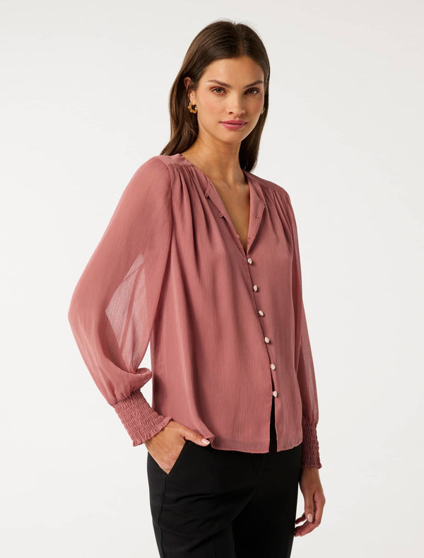 Piper Gathered Yoke Blouse Forever New