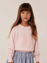 Gwen Girls Embroidery Crew Top Primrose Pink Forever New